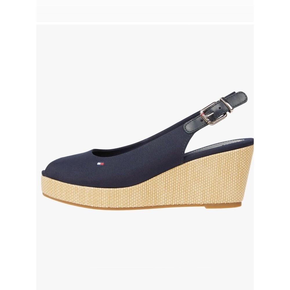 Tommy Hilfiger Blue Espadrilles Wedge  Elba Sling Back Wedge Heel size 6.5